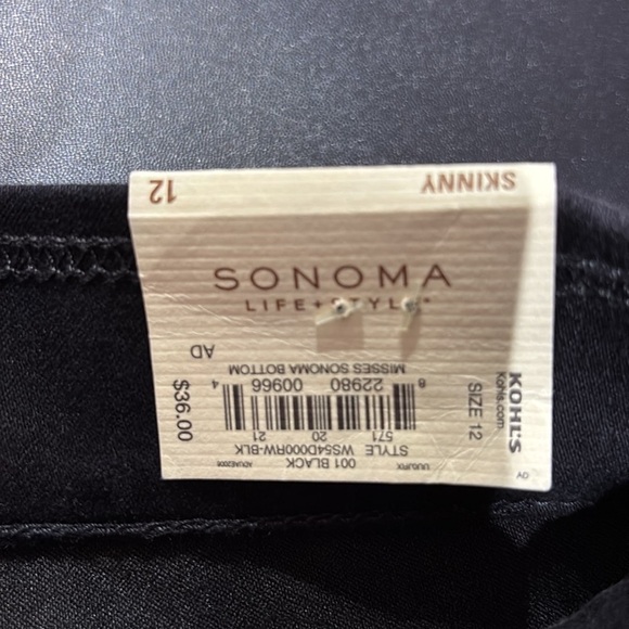 Sonoma Skinny Mid Rise,straight leg,stretch,pull on,elastic waistband jeans - Picture 6 of 8
